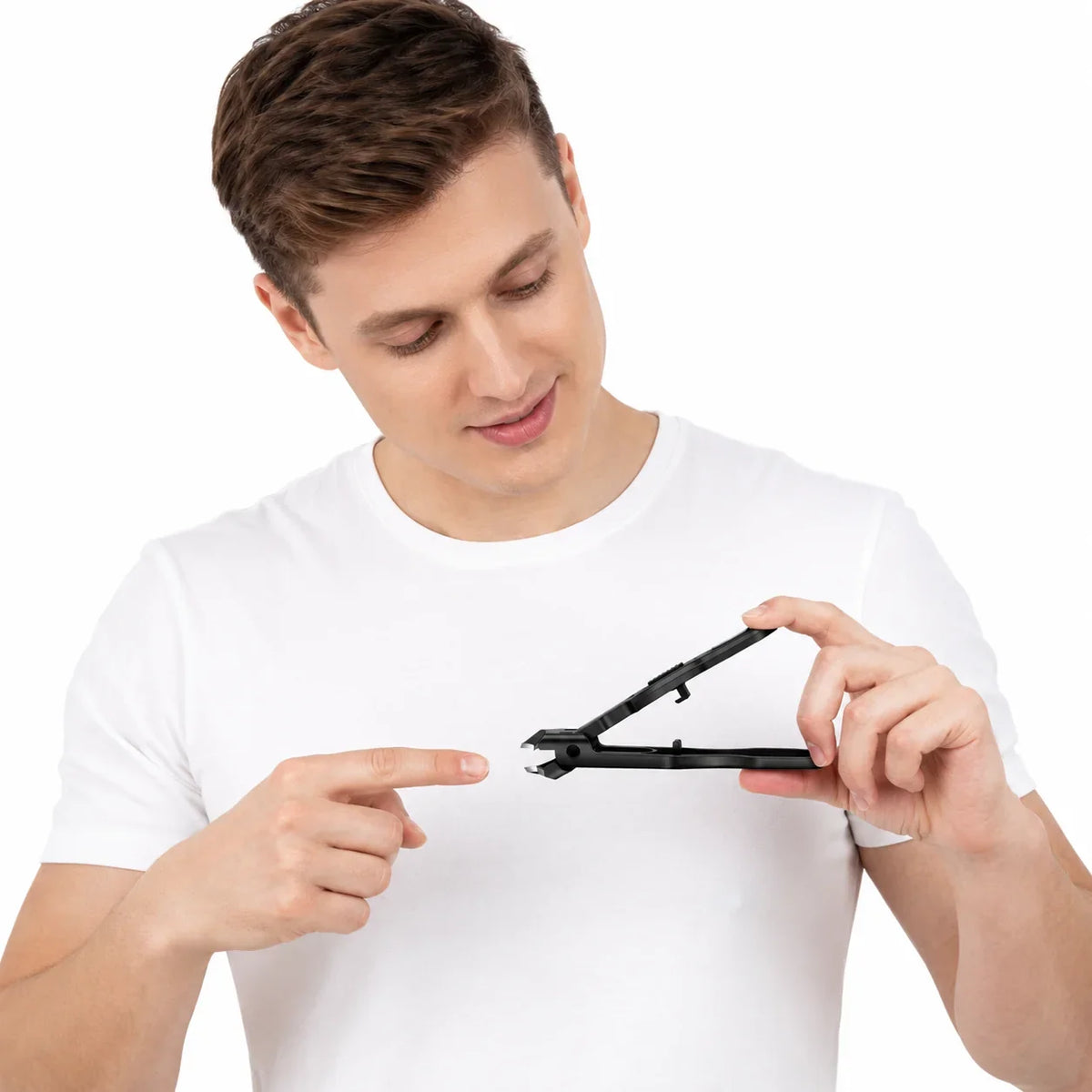 DRMODE heavy duty nail clippers for men thick nails featuring wide opening long handle for effortless precision cutting