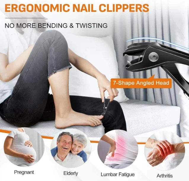 Wide Jaw Opening Toenail Heavy Duty Clipper with Catcher Long Handle