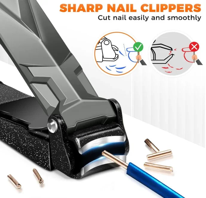 Ultra Sharp Anti Splash Toe Nail Clippers with Ergonomic Long Handle | DRMODE
