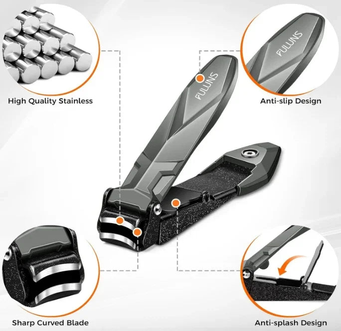 Ultra Sharp Anti Splash Toe Nail Clippers with Ergonomic Long Handle | DRMODE