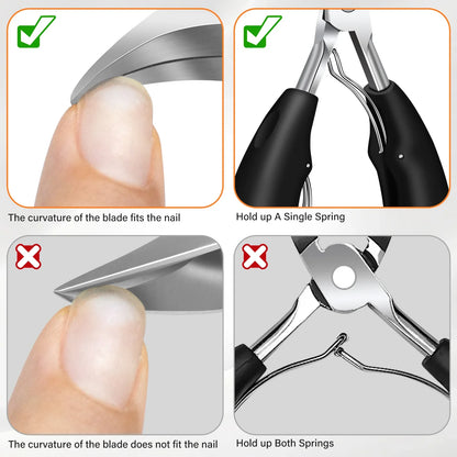 Professional Nail Clippers Set for Seniors - Heavy Duty Tools for Thick Nails | DRMODE