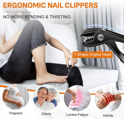 Wide Jaw Opening Toenail Heavy Duty Clipper with Catcher Long Handle