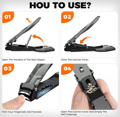 Ultra Sharp Anti Splash Toe Nail Clippers with Ergonomic Long Handle | DRMODE